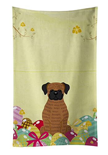 Caroline's Treasures BB6117KTWL Easter Eggs Brindle Boxer Kitchen Towel Dish Cloths Guest Hand Towel Decorative Bathroom Towel for Face,Tea, Dishcloth, Kitchen and Bath