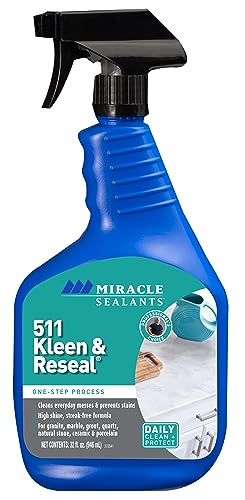 Miracle Sealants 511 Kleen & Reseal Cleaner & Protectant Spray for Granite, Marble, Stone, Countertops, Tile & Grout, 32 oz