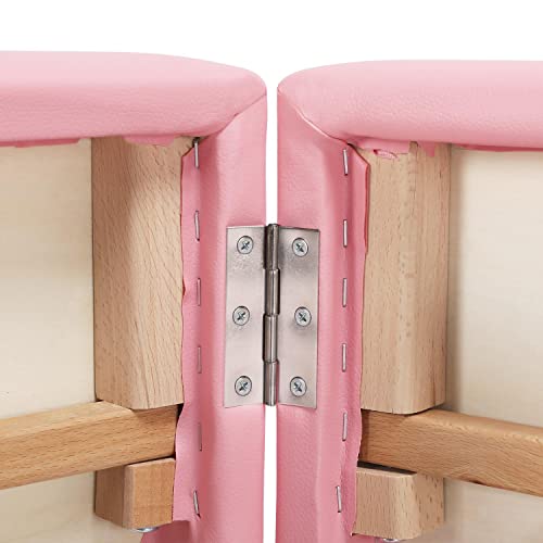 Yaheetech Spa Bed Portable Lash Bed Massage Bed Foldable Lash Tables Spa Table Adjustable 2 Fold With Non-Woven Bag, Pink #TOP7