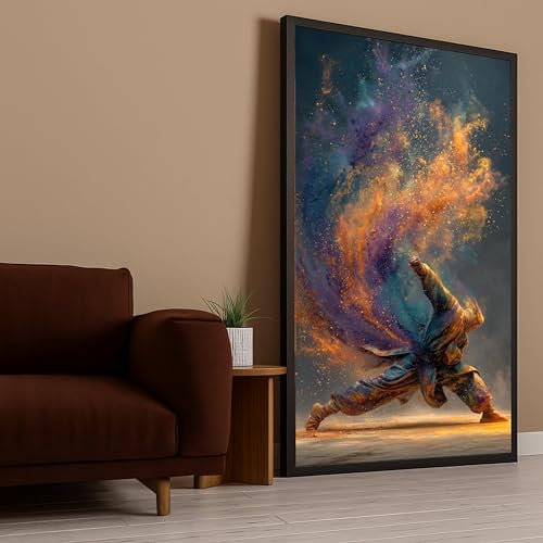 Toile artiste martial pour illuminer un intérieur sombre et vide