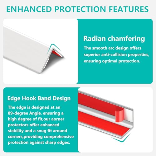 Image of 5pcs 57 inch L*1.42 inch W Aluminum Self-Adhesive Wall Corner Protectors, Wall Furniture Bumper, Safety Baby Proofing Corner Cushion Table Edge, Wide Coverage and Easy to Install - Silver