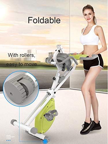 Image of Folding Exercise Bike, Indoor Fitness Bike with 8 Levels of Magnetic Resistance 7 - Levels of Seat Adjustments Indoor Cycling Stationary Bike