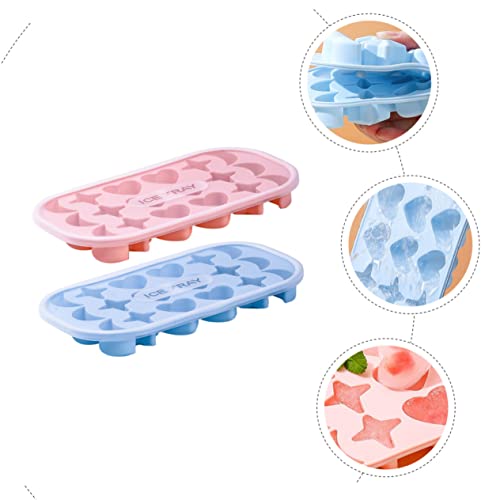 Dos bandejas de silicona para cubitos de hielo reutilizables miniatura 3