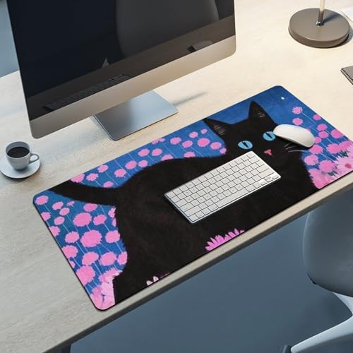 Tapis de souris de jeu chaton mignon pour un bureau doux et fleuri