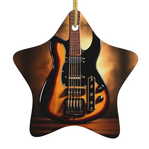 Colgantes de estrella de cerámica para guitarra instrumental, adecuados para centros comerciales, hogares y otros lugares de Navidad.