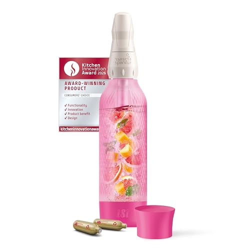 iSi Twist'n Sparkle Virtuoso Wassersprudler 0.95L – Soda Maker für Sprudelwasser, Säfte & Cocktails – Wasser Sprudler & Soda Maker mit rutschfester Silikon Hülle – Alternative Sprudelwasser Maschine