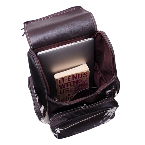 Cowhide Real Leather Backpack with Laptop Compartment – Travel Backpack, Western Diaper Bag For Women (Brown Jhalar)3
