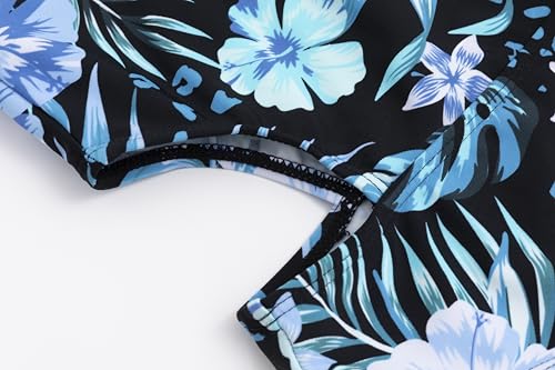 Image of LIZENS Girls' One Piece Leopard Swimwear Cut Out Spaghetti Straps Swimsuit Floral Beach Bathing Suit for Girls Toddler Kids