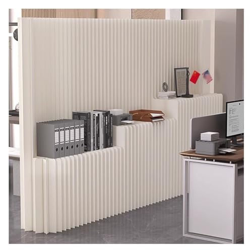 Biombo separador portátil con estantes independientes de papel para sala de estar y dormitorio, pantallas plegables (500 x 180 cm)