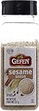 Gefen Whole Hulled White Sesame Seeds, 8oz Shaker Canister, Double Spout For Pouring & Sprinkling