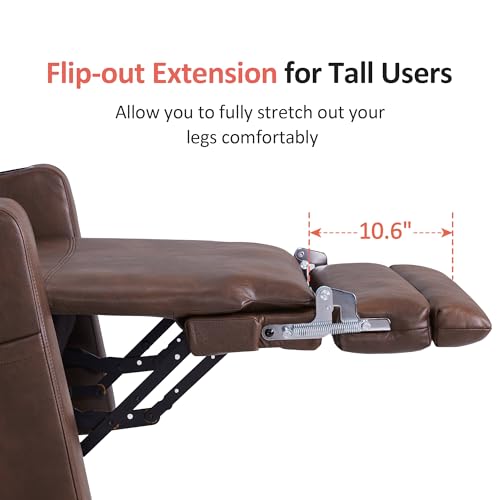 Image of MCombo Lift Chair for Tall Man 6'6'', Dual Motor Power Lift Recliner Chair for Elderly, Lay Flat for Sleeping, Heat and Massage, USB & Type C, Faux Leather 7755 (Dark Brown)