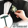 BEIQIYA 10pcs Boutonniere Safety Pins, T-Shaped Plastic Corsage Pins Safety Clips for Bride Groom, Tiny Boutonniere Brooch Supplies for Wedding Festivals Birthday Parties- Green #3
