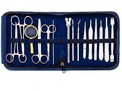 Forgesy 17 pcs Advanced Dissection Kit for Biology Lab Anatomy Medical Students, Professional Doctors with Scalpel Knife Handle Scalpel Blades Surgical instruments (All in One with Zipper Case)