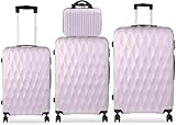 Lishetimig Luggage Sets 4 Piece Travel Suitcase Set with ABS Hard Shell Luggage, Secure TSA Lock with 360° Spinner Wheels, 14" 20" 24" 28" Case-Airline Approved (Purple)