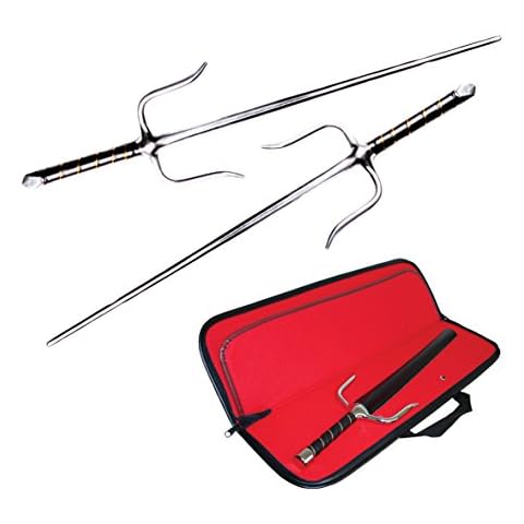 DEPICE Unisex - Erwachsene Sai-gabeln Octagon (Paar) inkl. Tasche, Silber, 54,50 cm Cover