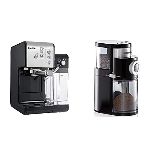 Breville PrimaLatte II Kaffee- und Espressomaschine | italienische Pumpe mit 19 Bar Schwarz/Silber & ROMMELSBACHER…