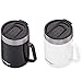 Contigo Streeterville Stainless Steel Travel Mugs 14oz, Stylish Duo Pack with Splash-Proof Lid, Vacuum-Insulated Coffee Mugs with Handle & Grip Base, Dishwasher Safe - Licorice & Salt