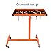 Aain Rolling Wheels Heavy-Duty Adjustable Work Table Tray, Orange