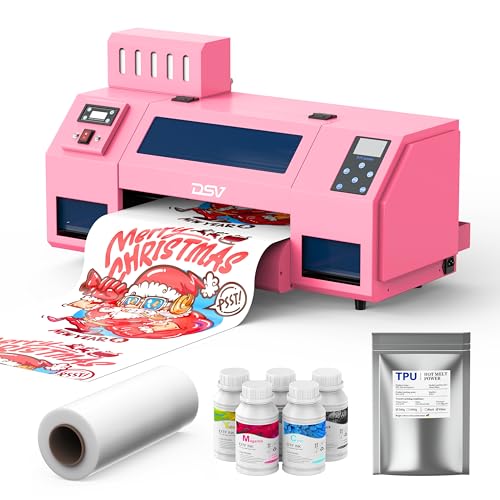 DSV A3 Plus DTF Printer with Dual XP600 Print Heads - 2.5 Min/A3 Print, 40% Truer Colors vs Single Head, Ink Circulation System, Includes 2-Year Ink Supply
