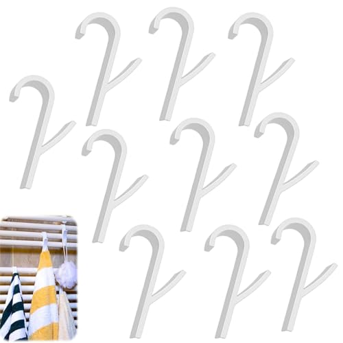 Crochet Radiateur Rond Blanc,10 Pièces Crochets à Serviettes pour Salle de Bain,Crochet Sèche-Serviette Amovible et Universel,pour Porte-Serviettes Radiateur en Plastique Durable