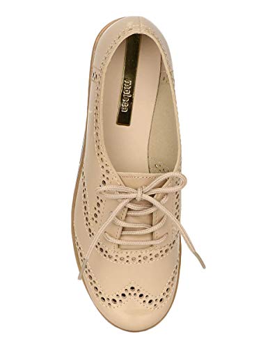 Sapato Oxford Moleca Verniz Bege 5613.518 Tamanho:33;Cor:Bege