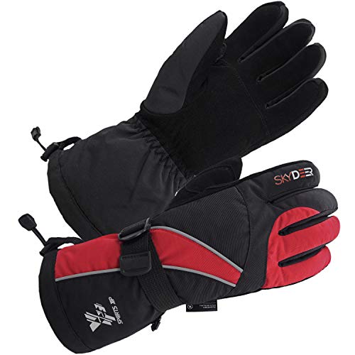 SKYDEER Skiing Gloves for Men and Women, Waterproof Deerskin Suede Winter Gloves for Cold Weather Work (SD8750T/L)