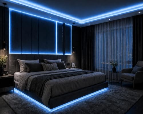 Image of MoonlitDreams 20M LED Rope Light | 120 LEDs /M Waterproof Strip Light | Ice Blue Flexible Cove Light for False Ceiling, Balcony, Bedroom, & Indoor Outdoor Decoration | Plug & Play Decorative Light