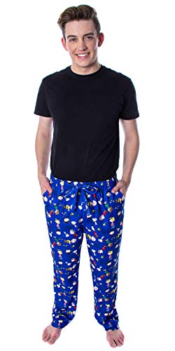 INTIMO Peanuts Men's Good Grief! Allover Character Pattern Loungewear Sleep Pajama Pants2