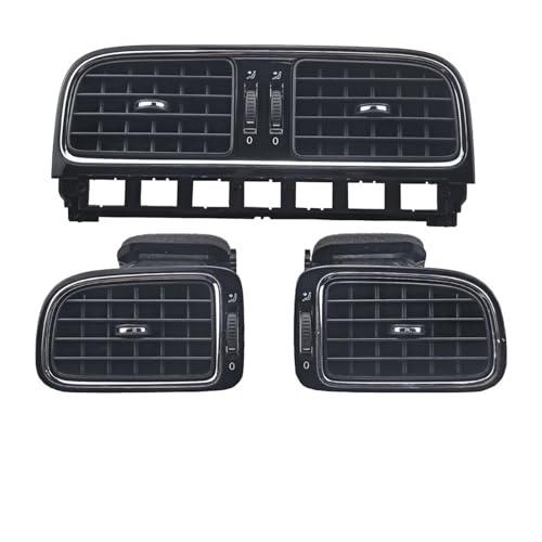 Glossy Black Front Dashboard AC Air Vent Compatible For VW Polo 6R 5 6C GTI MK5 Vento Hatchback 2010 2011 2012 2013 6R0819703 6R0819704(Middle A 3PCS)