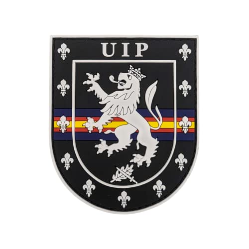 Parche de la UIP en PVC con la bandera de España y la delgada línea azul antidisturbios policía nacional