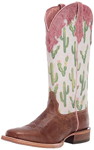 Ariat Women's Women's Fonda Western Boot, Dark tan/Cactus Print, 9 B US