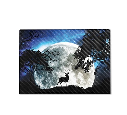 Image of Carbon Fiber Gaming Skin Compatible with HP Envy x360 16 inch (2023) - Moonlight Deer - Premium 3M Vinyl Protective Wrap Decal Cover - Easy to Apply | Crafted in The USA by MightySkins