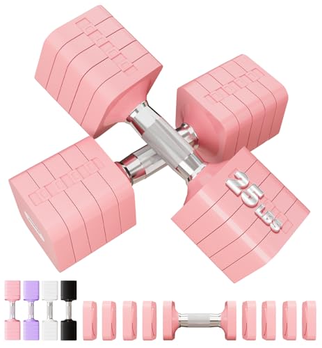 Image of 15LB 20LB 30LB 40LB 50LB Adjustable Dumbbell Set Free Weights Dumbbells Set for Women Men Hand Weights Sets Adjust Dumbbell Weight Sets for Home Gym Exercise Workout Strength Training Equipments