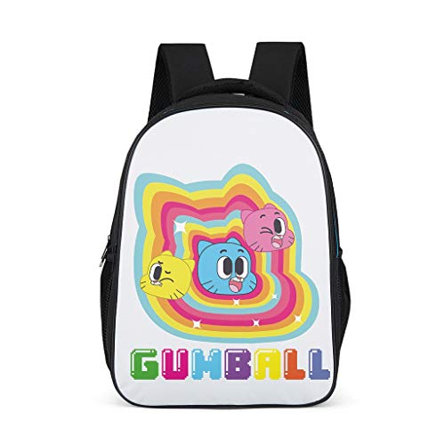 Mochila Escolar para niños The Amazing World of Gumball  con diseño de Gato y arcoíris