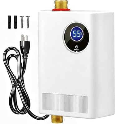 Tankless Water Heater Electric 110V, 3000W Instant Water Heater Under Sink, On Demand Hot Water Heater Electric with Digital Display, Portable Small Water Heater Mini for Kitchen Bathroom RV