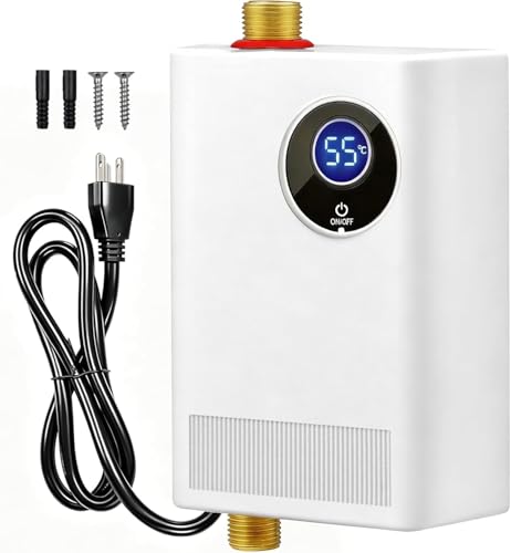 Tankless Water Heater Electric 110V, 3000W Instant Water Heater Under Sink, On Demand Hot Water Heater Electric with Digital Display, Portable Mini Small Water Heater for Kitchen Bathroom RV
