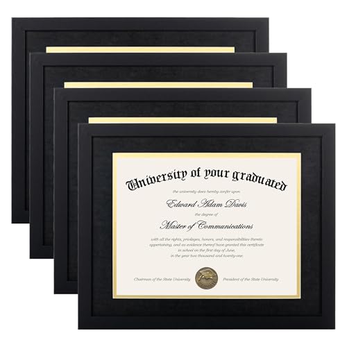 Image of upsimples Diploma Frame with HD Glass, 11x14 Black, 4 Pack