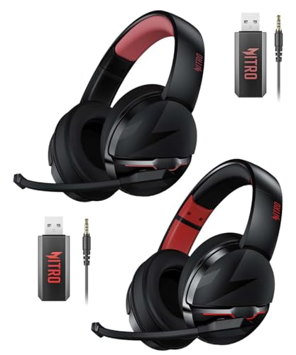 acer 2.4GHz Flex Wireless Gaming Headset |Red+Pink| Non-Stop 100H Battery | Dynamic 50mm Drivers | Clear Voice Mic | Bluetooth5.3, 3.5mm | Gaming Headphones for PC, Meeting, Music, PS4 Headset