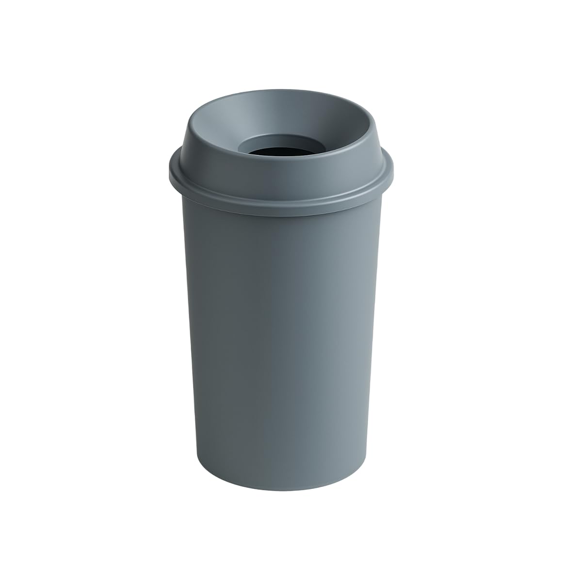 11 Gallon Round Gray Commercial Trash Can, No Lid - Durable High-Density Polyethylene Wastebasket for Office, School, Facility, and Commercial Use - Dent & Crack Resistant