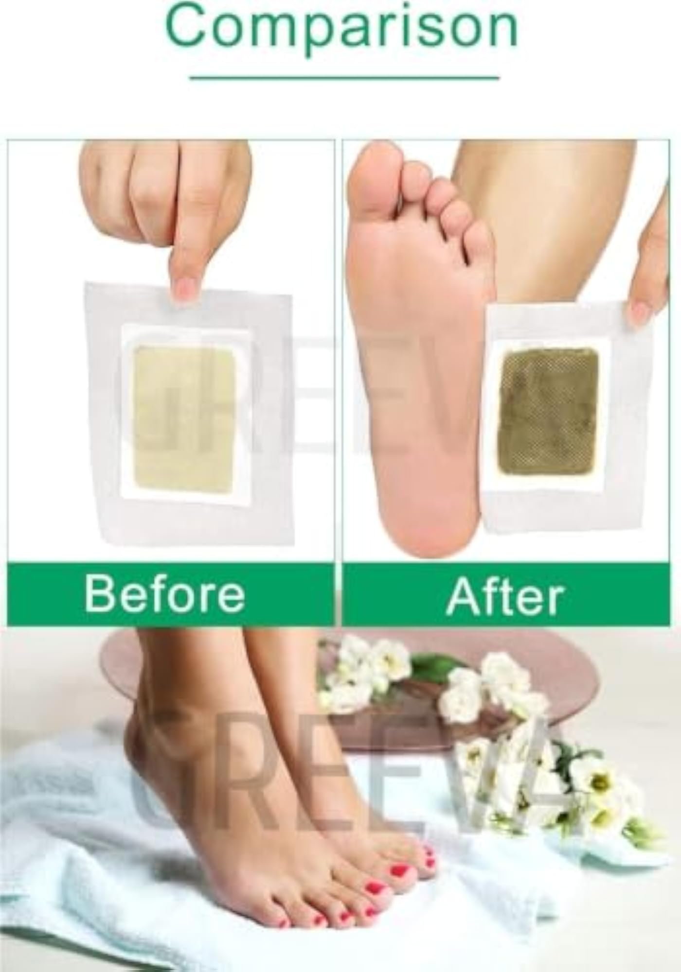 Herbal Bamboo Detox Foot Pads for Overnight Care