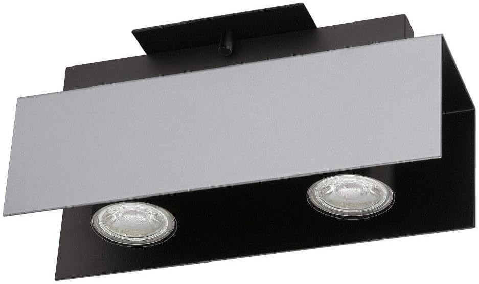 EGLO 97395A VISERBA 2-Light LED Track Light Spot Lighting Fixture for Reading, 11-Inch, Aluminum/Black