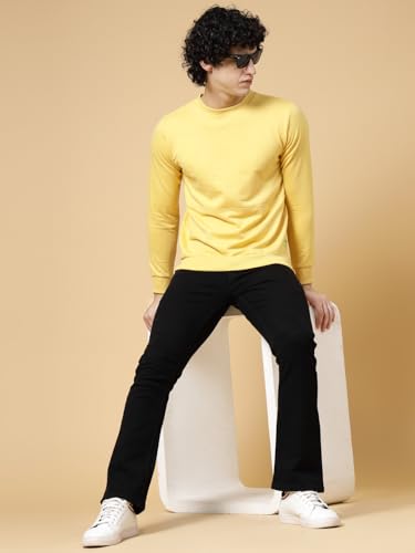 Image of Rigo Terry Solid Printed Winter Wear Sweatshirt for Men | Round Neck Sweatshirt for Men | Full Sleeves Sweatshirt for Men