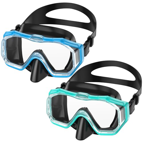 WSTOO Adults Swim Goggles with Nose Cover,HD 3-Window Wide Vision Lens Snorkel Diving Swimming Mask Anti-Fog&Leak