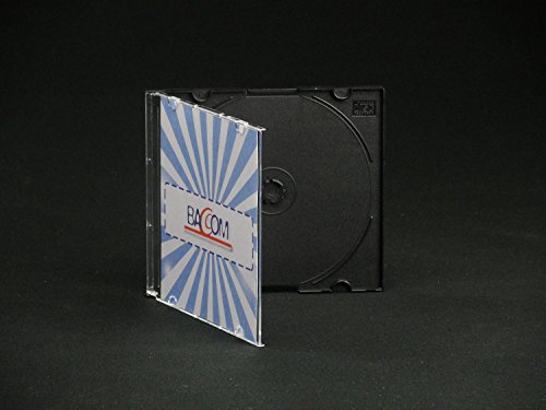 100 Custodie Cd Singole Slim Jewel Nere, Box Porta Cd, 5,2 Mm - Qtecx