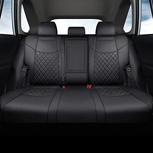 Image of GIANT PANDA Rav4 Seat Covers Custom Fit for Toyota RAV4 Hybrid (LE, XLE, XLE Premium, Limited) 2019 2020 2021 2022 2023 2024 2025(Non Hybrid /Prime XSE,SE),Black(Diamond Style)
