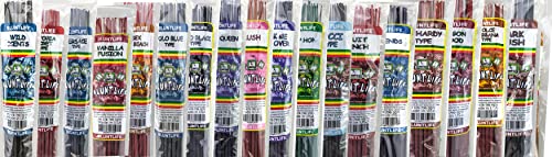 Bluntlife 19 Inch Jumbo Incense Sticks - 7 Assorted Packs (210 Sticks Total), Brown, Black, Green, Blue #TOP8