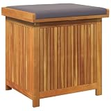VidaXL Contenitore per cuscini esterno, legno acacia, 59,9 x 50 x 61 cm, patio, giardino, sedia a sdraio