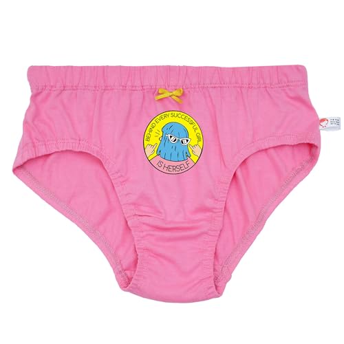 Image of DChica Essentials Cotton Panties for Girls, Comfortable Mid-Waist Hipster Panty with Stretchable Soft Inner Elastic, Full Coverage Breathable Briefs (Multicolor) Solid & Printed