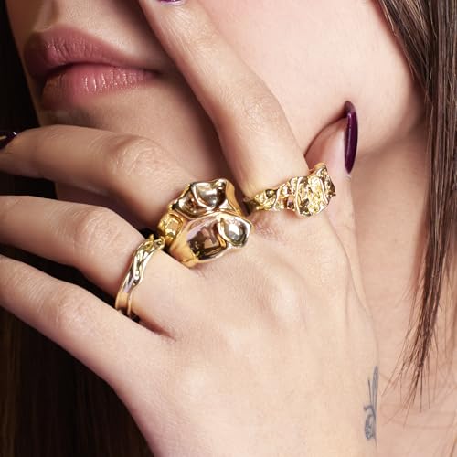 Image of SALTY Anti Tarnish Finger Ring for Women | Adjustable Fancy Jewellery Design | Fashion Accessories for Girls | Minimal Jewelry | Gift for Diwali, Christmas, Marriage, Birthday