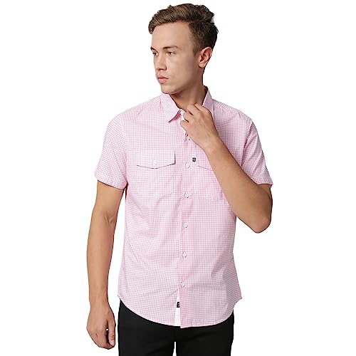 Image of Thomas Scott Men 100% Cotton Regular | Half Sleeve | Dounble Pocket | Checks Printed | | Casual | Shirts